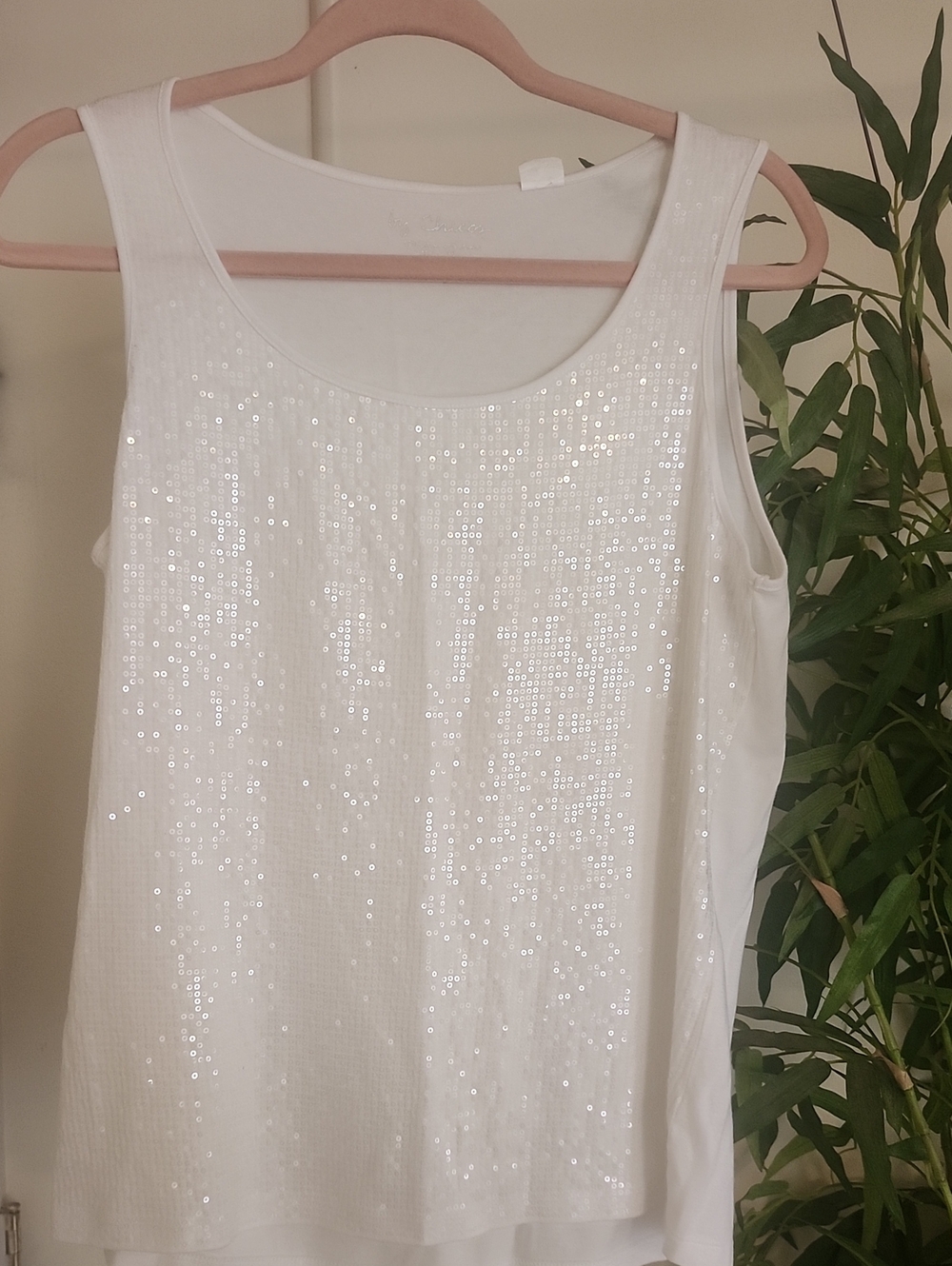 Chico's White Sequin Tank Top - Sleeveless Sparkle